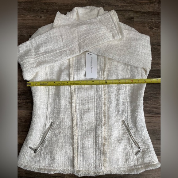 NWT Carolina Belle Cream Blazer Size M 100% Cotton - Picture 7 of 10